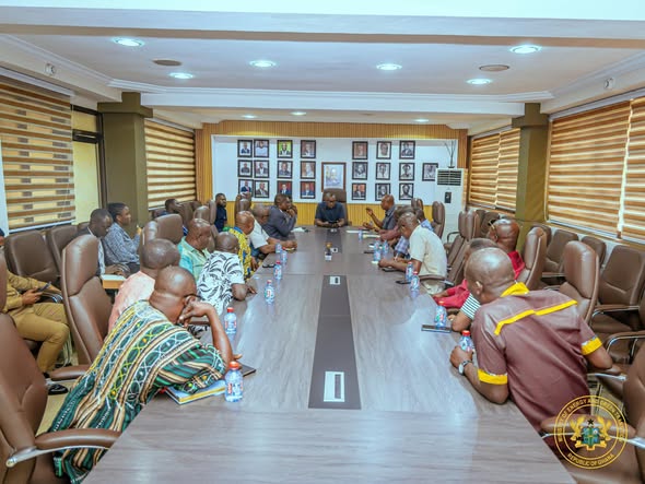 Minister with leadership of Ghana National Petroleum Tanker Drivers Union (GNPTDU)