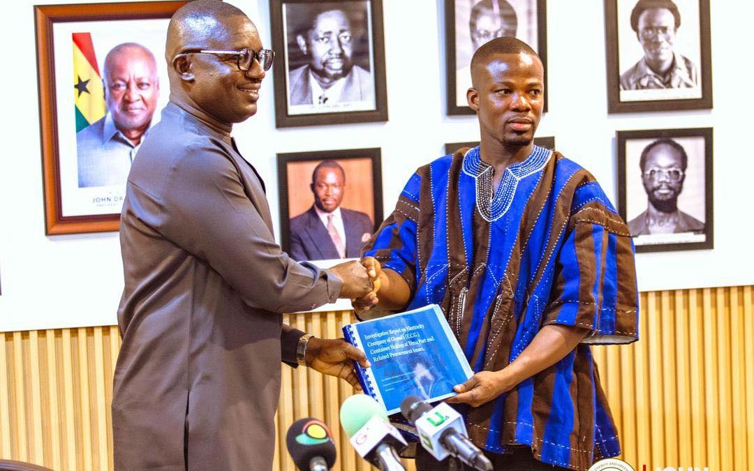 HON. JOHN JINAPOR RECEIVES ECG’S COMMITTEE REPORT